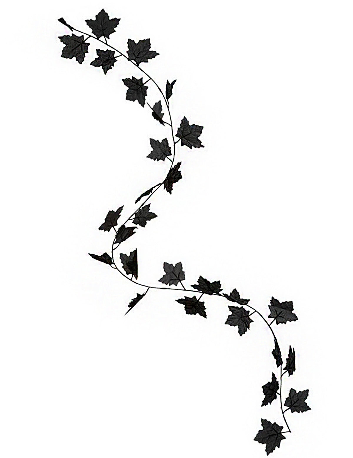 Guirlande feuilles noires 180 cm