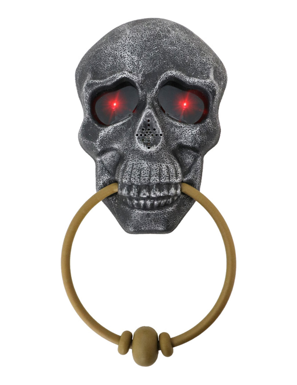 La porte maudite — heurtoir tête de mort lumineux et sonore, 27 cm