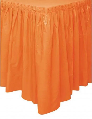 Jupe de table en plastique orange 73 x 426 cm
