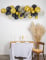 Kit arche de 34 ballons Halloween noir, or et transparent avec chauve-souris