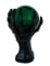 Main squelette noire avec boule de cristal lumineuse