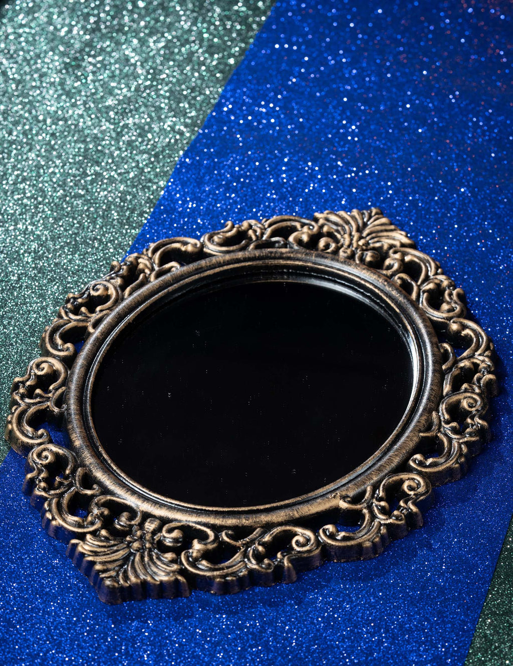 Le manoir gothique — miroir noir et bronze, 40 cm