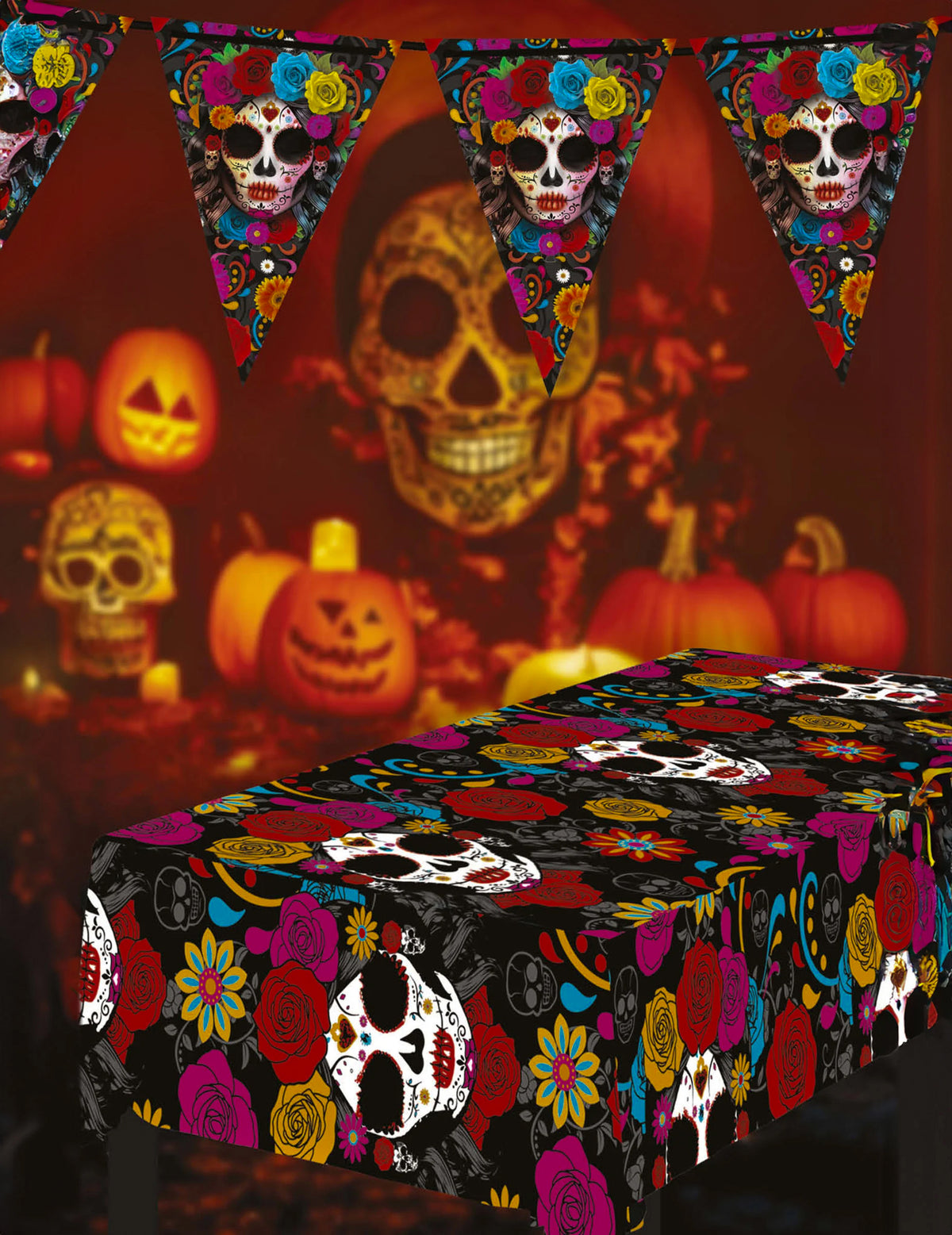 Nappe Catrina Dia de los muertos 137 x 274 cm