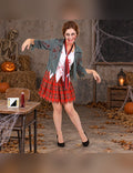 Illustration du Pack zombie écolière femme Halloween porté, décor non inclus