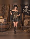 Illustration du Pack Pirate noir et doré femme porté, décor non inclus