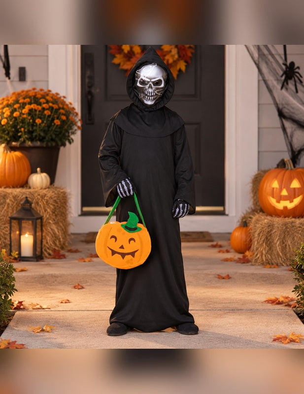 Illustration du Pack faucheur sinistre enfant Halloween porté, décor non inclus