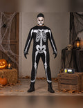 Illustration du Pack squelette homme avec cagoule Halloween porté, décor non inclus