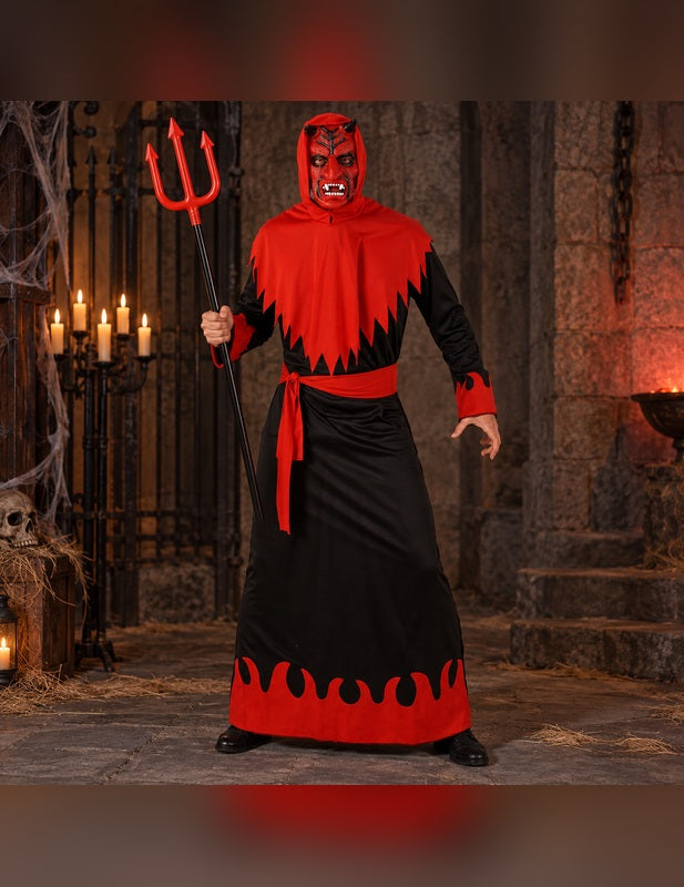 Illustration du Pack diable des enfers homme Halloween porté, décor non inclus