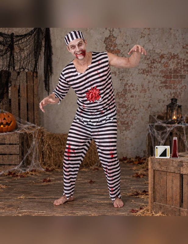 Illustration du Pack prisonnier zombie effrayant homme porté, décor non inclus