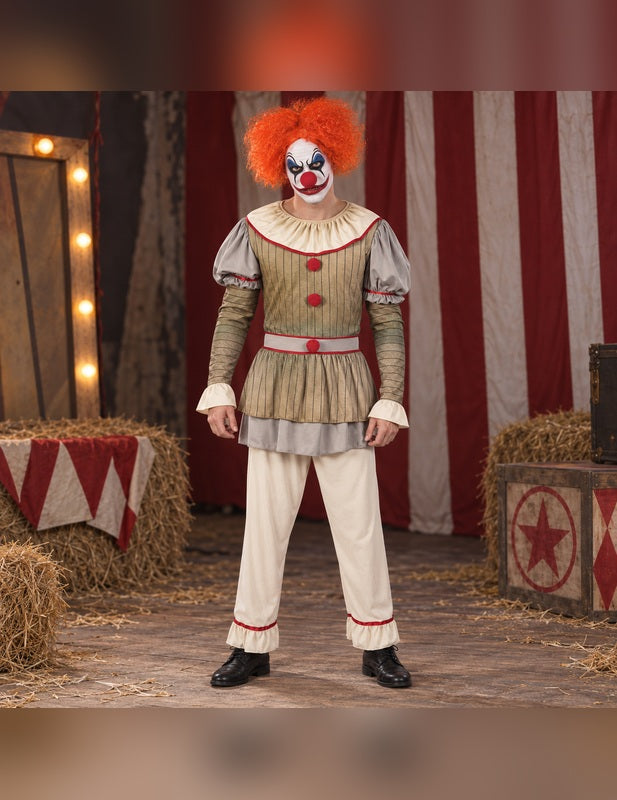 Illustration du Pack clown psycho homme porté, décor non inclus