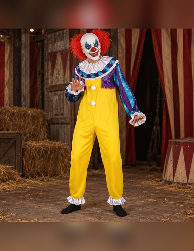 Illustration du Pack clown de film d'horreur adulte porté, décor non inclus