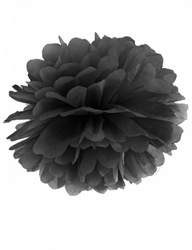 Pompon à suspendre en papier de soie noir 25 cm