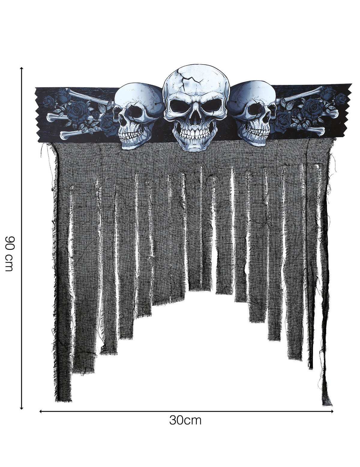 Rideau de porte tête de mort 90 x 30 cm