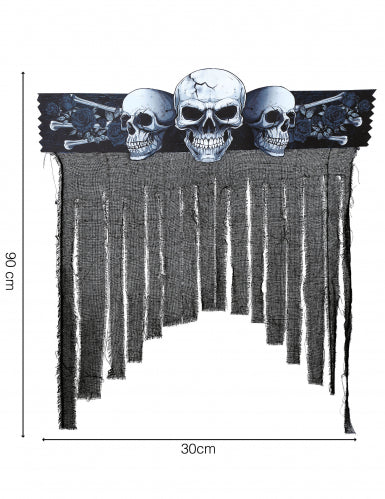 Rideau de porte tête de mort 90 x 30 cm