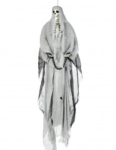 Squelette gris lumineux à suspendre Halloween 180 cm