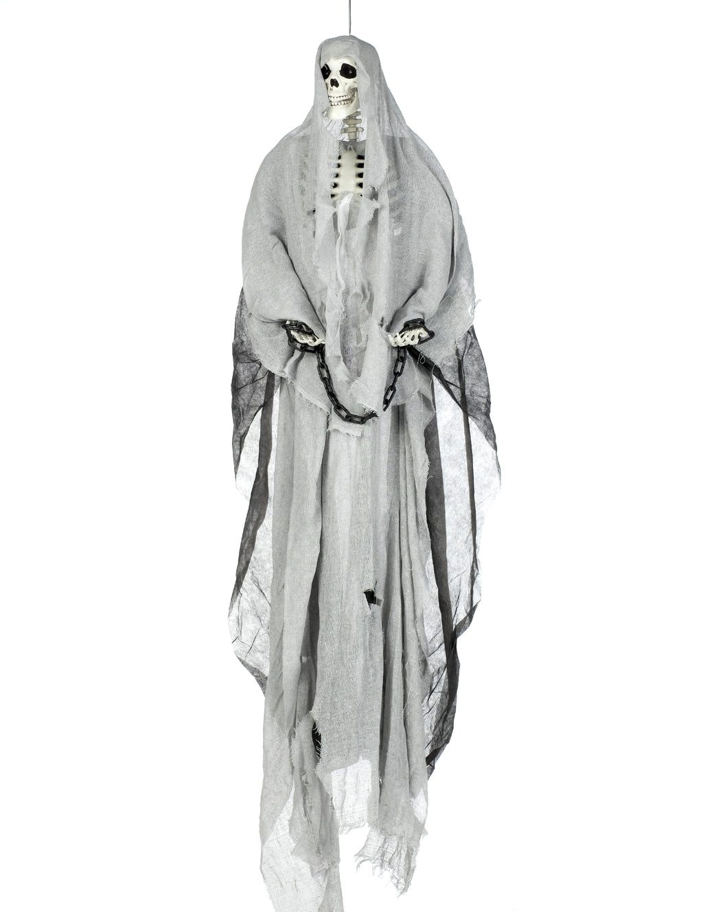 Squelette gris lumineux à suspendre Halloween 180 cm