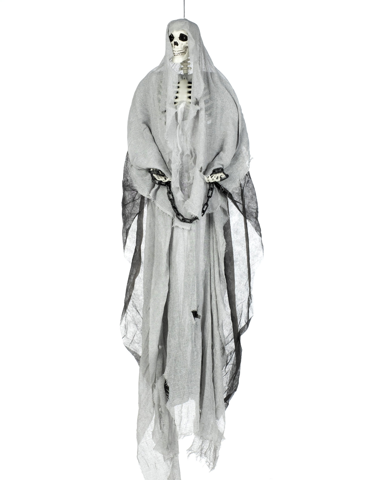 Squelette gris lumineux à suspendre Halloween 180 cm
