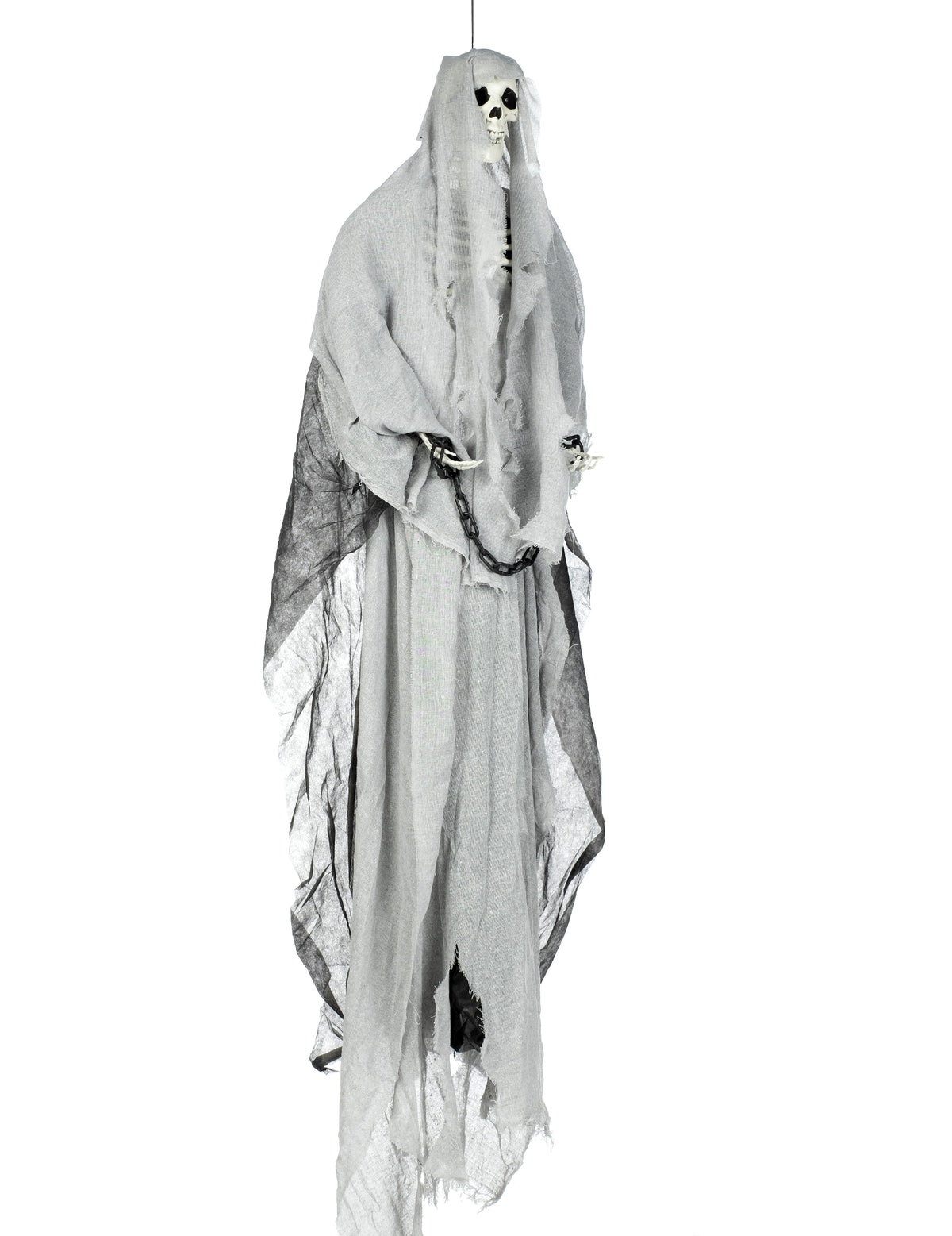 Squelette gris lumineux à suspendre Halloween 180 cm