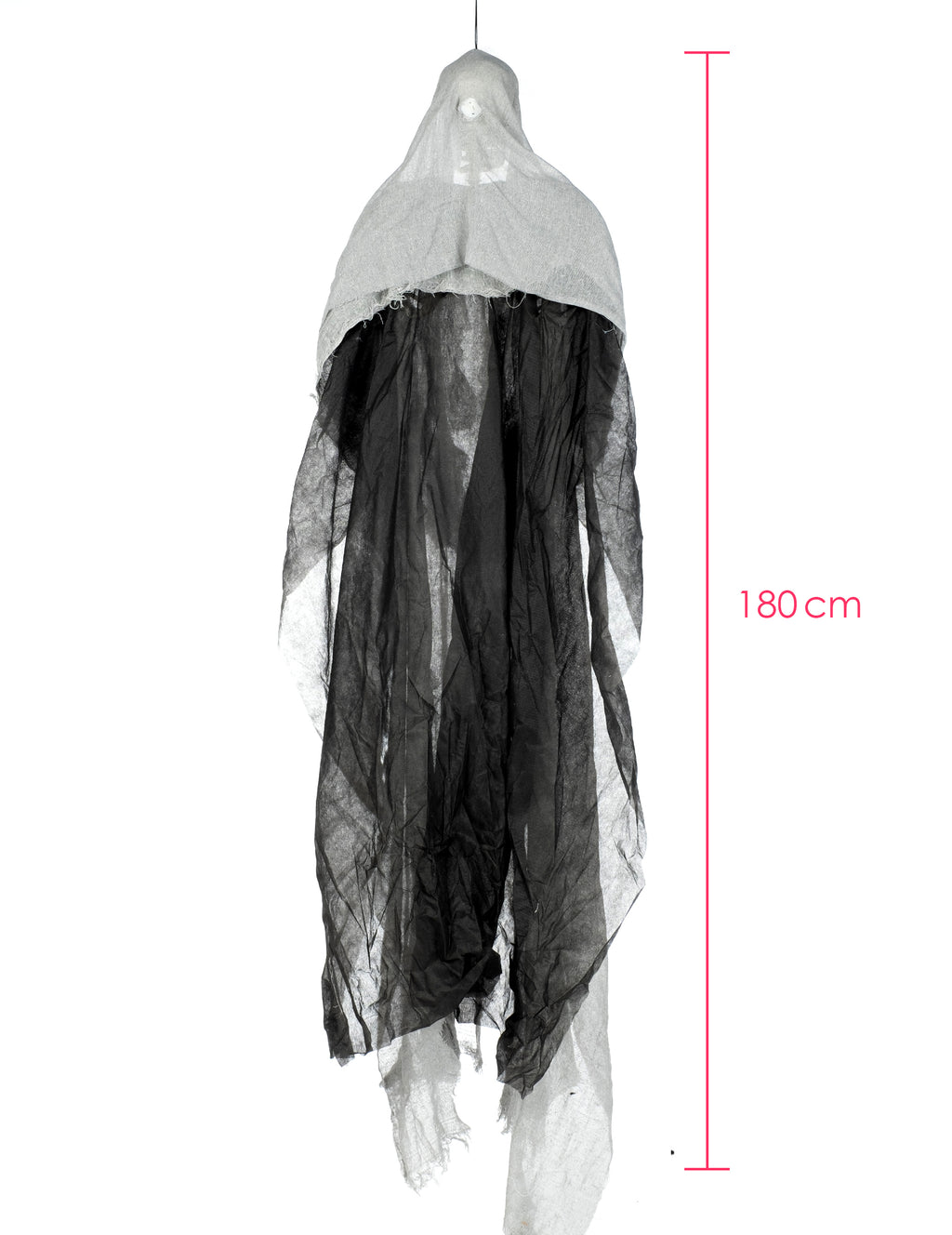 Squelette gris lumineux à suspendre Halloween 180 cm
