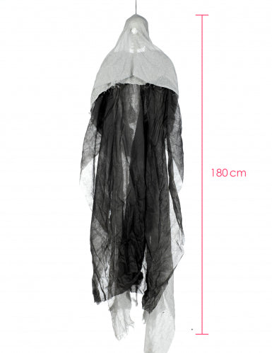 Squelette gris lumineux à suspendre Halloween 180 cm