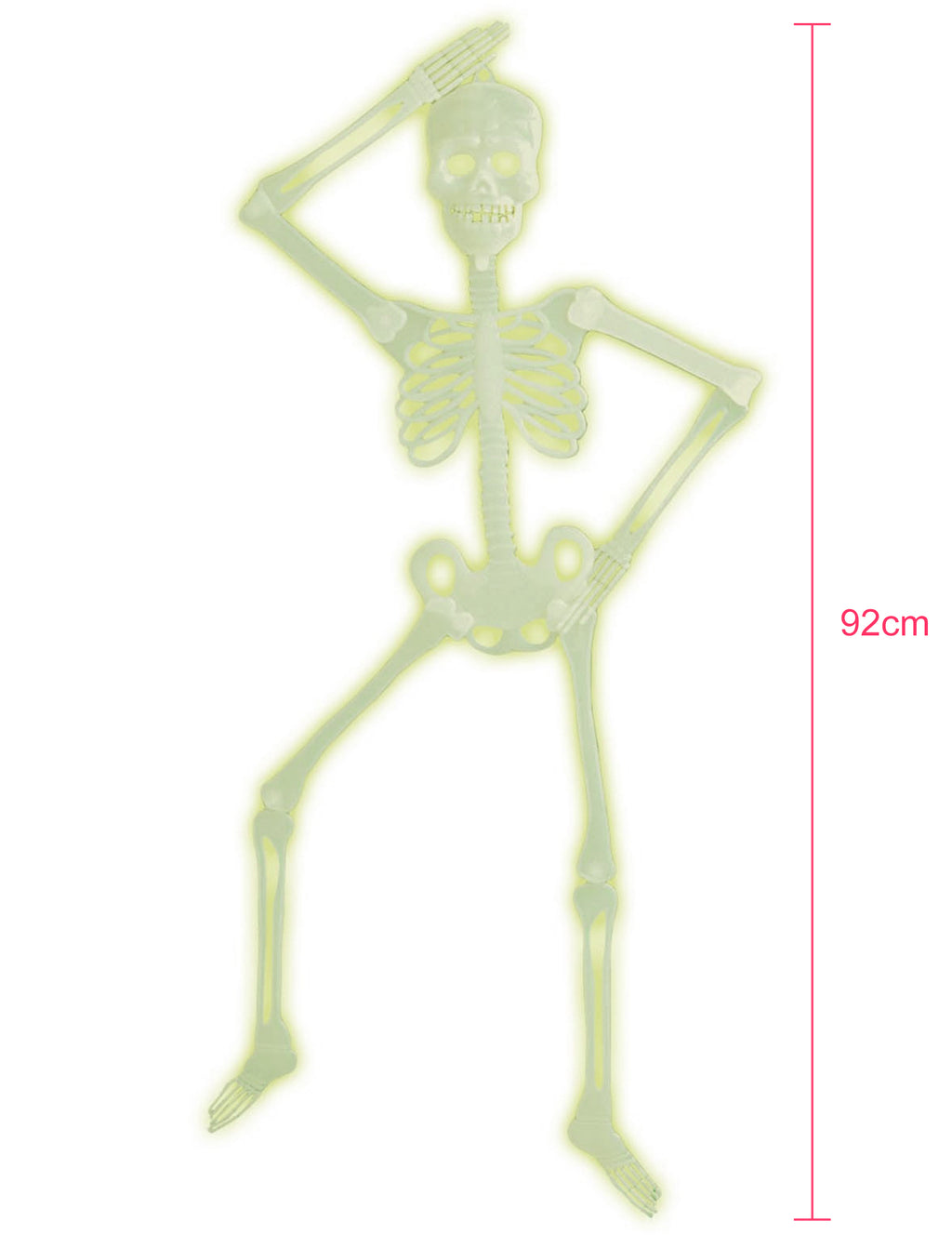 Squelette articulée phosphorescent Halloween 92 cm
