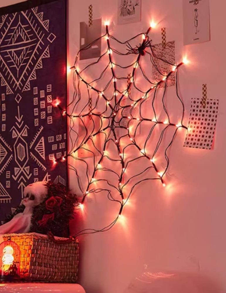 L'invasion des araignées — toile d'araignée lumineuse LED, 1 m