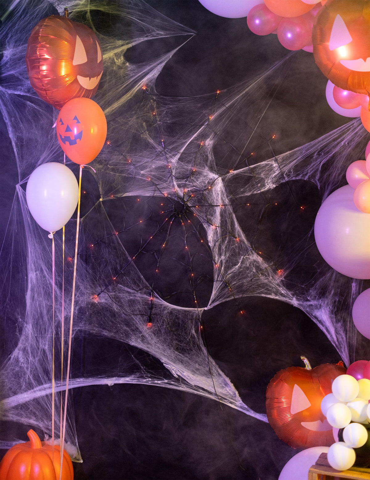 L'invasion des araignées — toile d'araignée lumineuse LED, 1 m