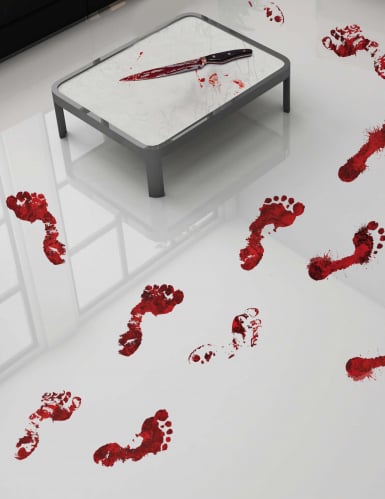 Traces de pieds sanglantes adhésives