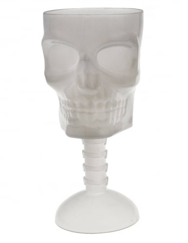 Verre tête de mort phosphorescent 18 cm